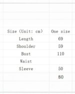 Size chart for Treasure Bag Bunny Sweater - Vintage Aesthetic, one size fits bust 110cm.