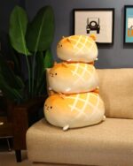 Stack of Kawaii Melonwan plushies, soft and fluffy orange dogs.