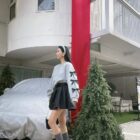 Bowed Pullover Sweater - Kawaii Clothes word1