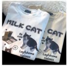 Milk Cat T-Shirt - Cutecore Aesthetic word2