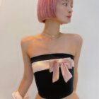 Bow Tube Top - Coquette Aesthetic word1
