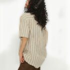 Vintage Striped Short Sleeve Shirt - Preppy Aesthetic word1