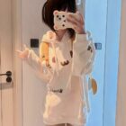 Kaomoji Bear Hoodie - Kawaii Clothes word3