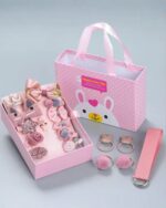 Kawaii diy material gift bag containing hair accessories and a small storage box.