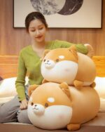Two Extra Chonky Shiba Inu plush toys stacked together.