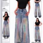 Colorful High Waist Loose Jeans - Y2K Aesthetic word2
