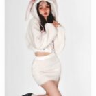 Bunny Hooded Plush Pajamas - Kawaii Clothes word1