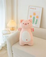Pink kawaii cat plushie, Huggy Neko style, soft and cuddly.