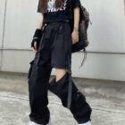 Detachable Two-way Ankle Pants - Y2K Aesthetic word2