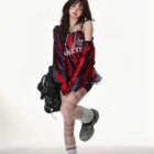 Off Shoulder Sport Sweatshirt - Coquette Aesthetic word2