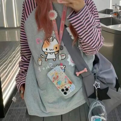 Cat Cafe Sweatshirt - Harajuku Aesthetic