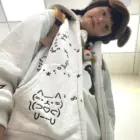 Y2K Kaomoji Neko Hoodie - Y2K Aesthetic word3