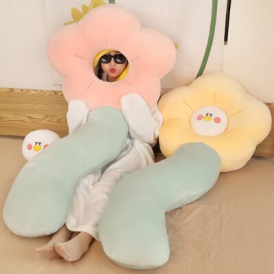 Kawaii Angry Flower Sleeping Pillow - Removable Head Edition
