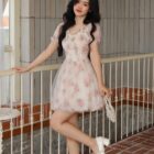 Floral Pink Dress - Cottagecore Aesthetic word2