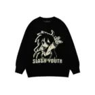 Black Lucky Star Pullover Sweater - Animecore Aesthetic word3