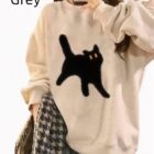 Oversize Round Neck Sweater - Scaredy Cat Edition word1