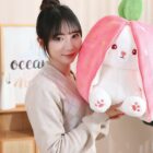 Kawaii Transformable Bunny Plushie - Carrot and Strawberry word3