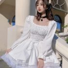 Fancy Lace Dress - French Aesthetic word2