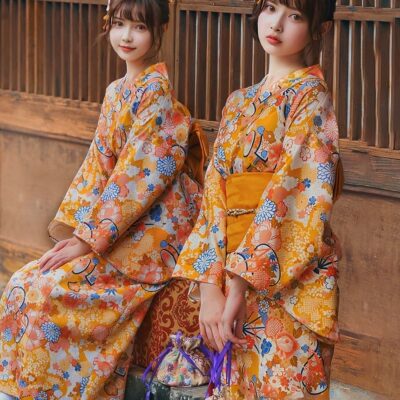 Flower Pattern Summer Yukata - Japanese Aesthetic