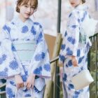 Japanese Blue Yukata - Summer Aesthetic word3