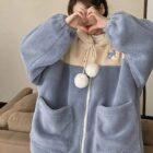 Fluffy Warm Hooded Coat - Kawaii Clothes word3