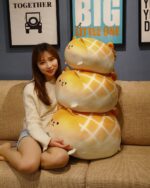 Stack of Kawaii Melonwan plushies, cute yellow dog plush toys.