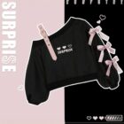 Bowtie Off Shoulder Sweater - Lolita Aesthetic word3