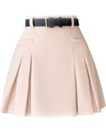 High Waist Casual Skirt - Korean Aesthetic, pleated skirt in light pink color.