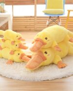 Yellow kawaii platypus plushie, soft and cuddly toy for kids and adults.