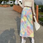 Denim Long Skirt - Y2K American Aesthetic word2