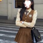 Korean Three-piece Suit - College Aesthetic word1