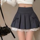 Pleated Black Skirt - Korean Aesthetic word3
