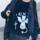 Kawaii Neko Sweater - Goth Punk Aesthetic word1