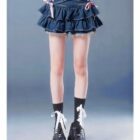 High Waist French Style Bow Skirt - Y2K Aesthetic word3