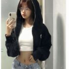 Sweet And Cool Hooded Sweater - Korean Aesthetic word2
