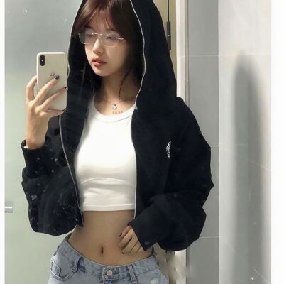 Sweet And Cool Hooded Sweater - Korean Aesthetic