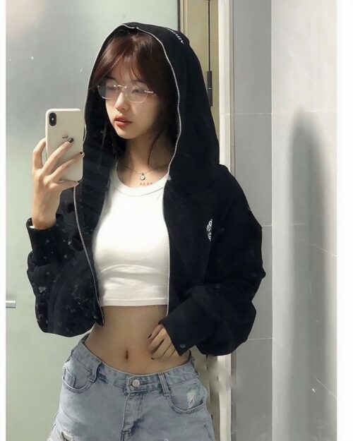 Sweet And Cool Hooded Sweater - Korean Aesthetic