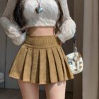 Pleated Corduroy Skirt - Preppy Aesthetic word1