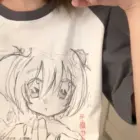 Animecore aesthetic shirt featuring a sketch of a character.