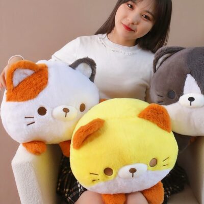 Kawaii Neko Cat Round Pillow - Chonky Plushies