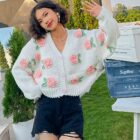 Thick Knitted Cardigan - Vintage Aesthetic word1