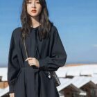 Korean Style Long Dress French - Vintage Aesthetic word1
