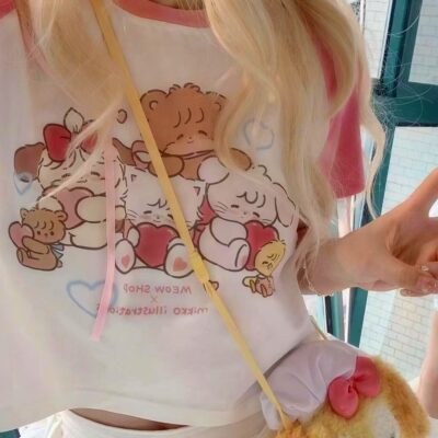 Cute Summer Pink T-Shirt - Harajuku Aesthetic