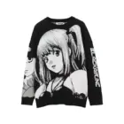 Black Harajuku Sweater - Animecore Aesthetic word1
