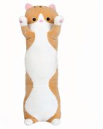 A tall, plush long cat plushies toy with outstretched paws.