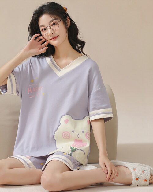 Happy Bear Summer Pajamas - Kawaii Clothes