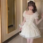 Retro Square Collar Dress - Vintage Aesthetic word2