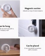 Kawaii cat lamp showing magnetic suction and hanging features. It can be placed or attached.