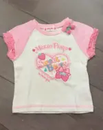 White jojifuku aesthetic t-shirt with 'Mezzo Piano' and 'Sweet Berry' graphics.