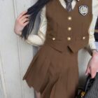 Korean Three-piece Suit - College Aesthetic word1